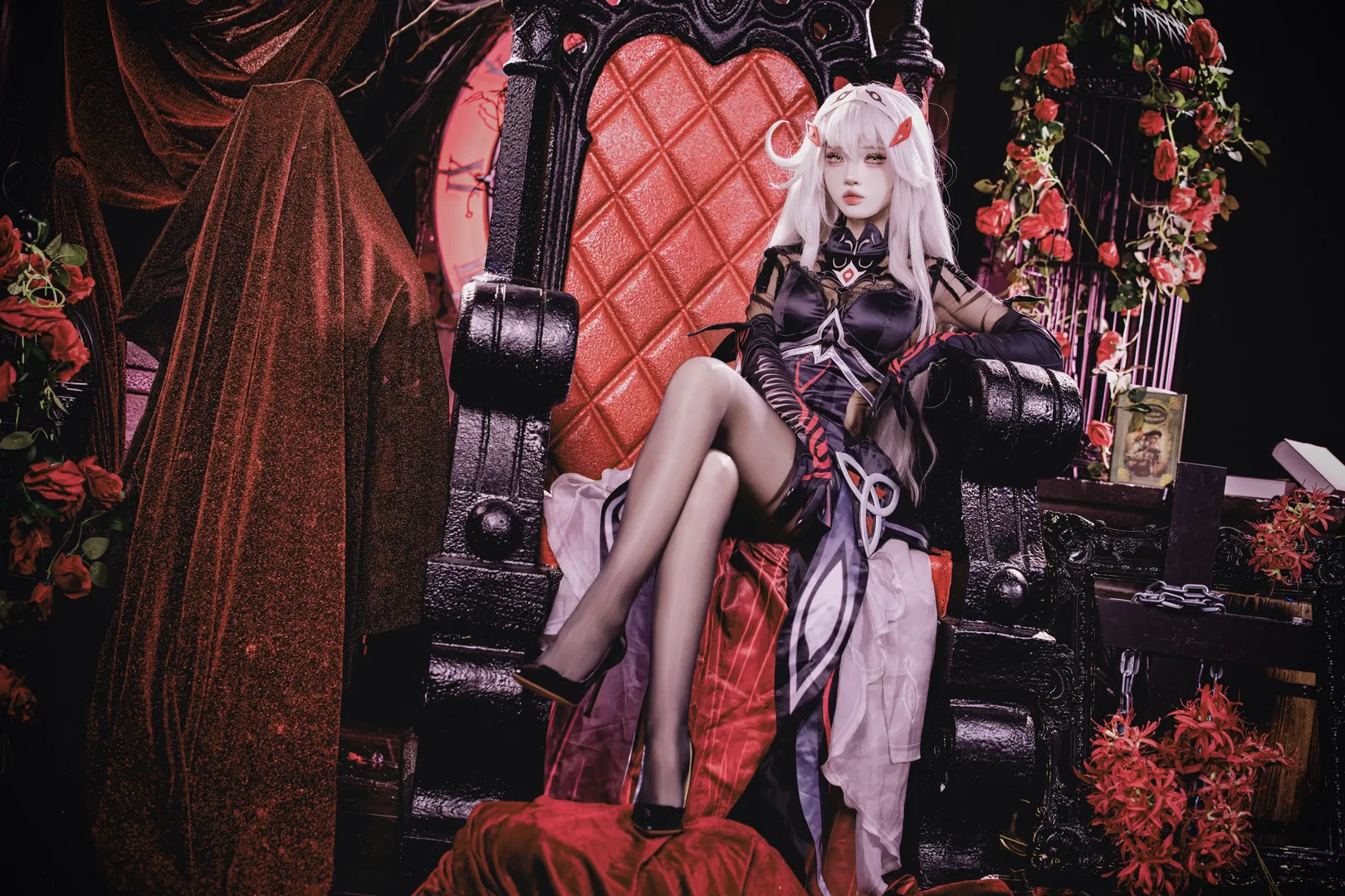 【若娜瓦cos】原神 红黑哥特风的暗夜女王 - 第 8 张