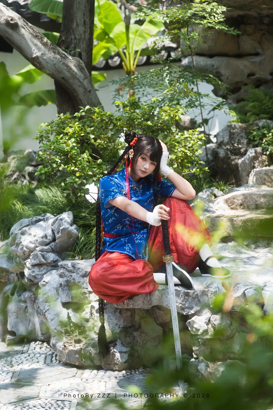 中华娘国风武术写真 这架势我可没偷懒 - 第 5 张