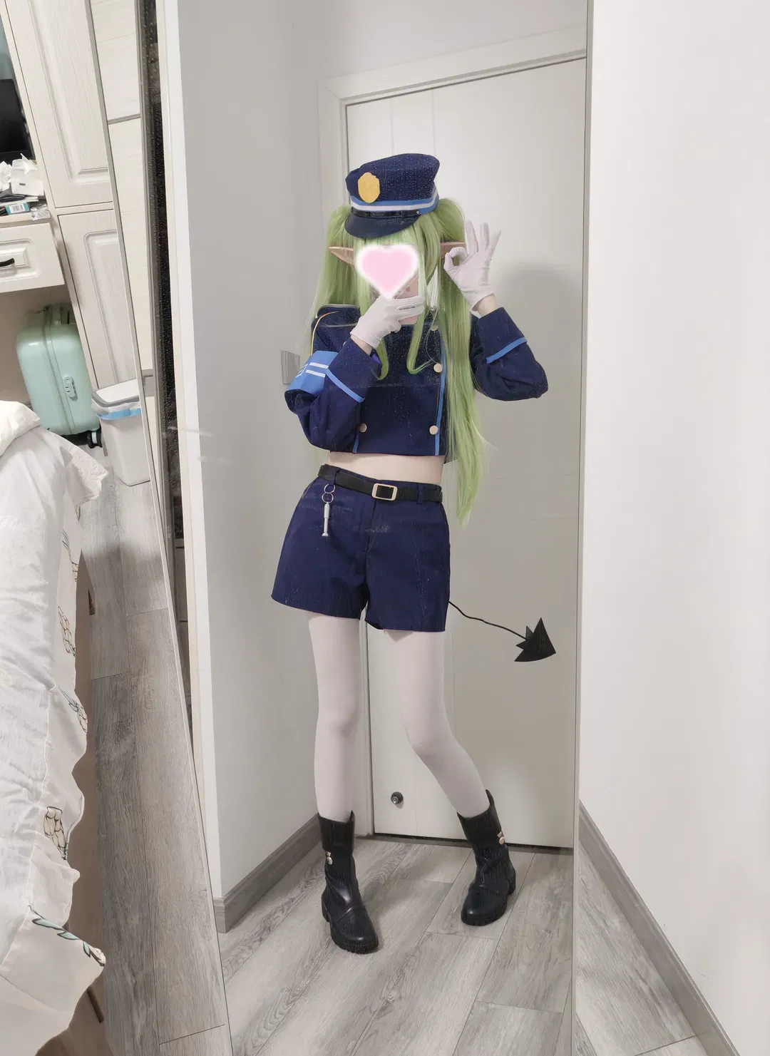 【橘望cos】铁道双子制服与白丝 - 第 1 张