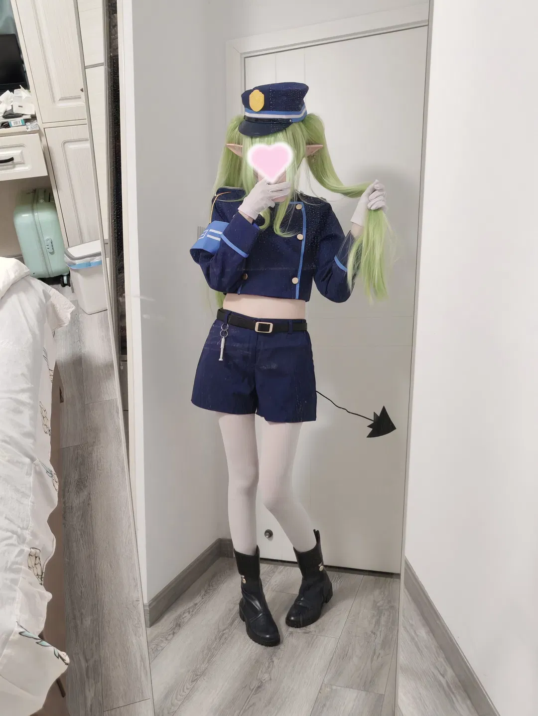 【橘望cos】铁道双子制服与白丝 - 第 2 张