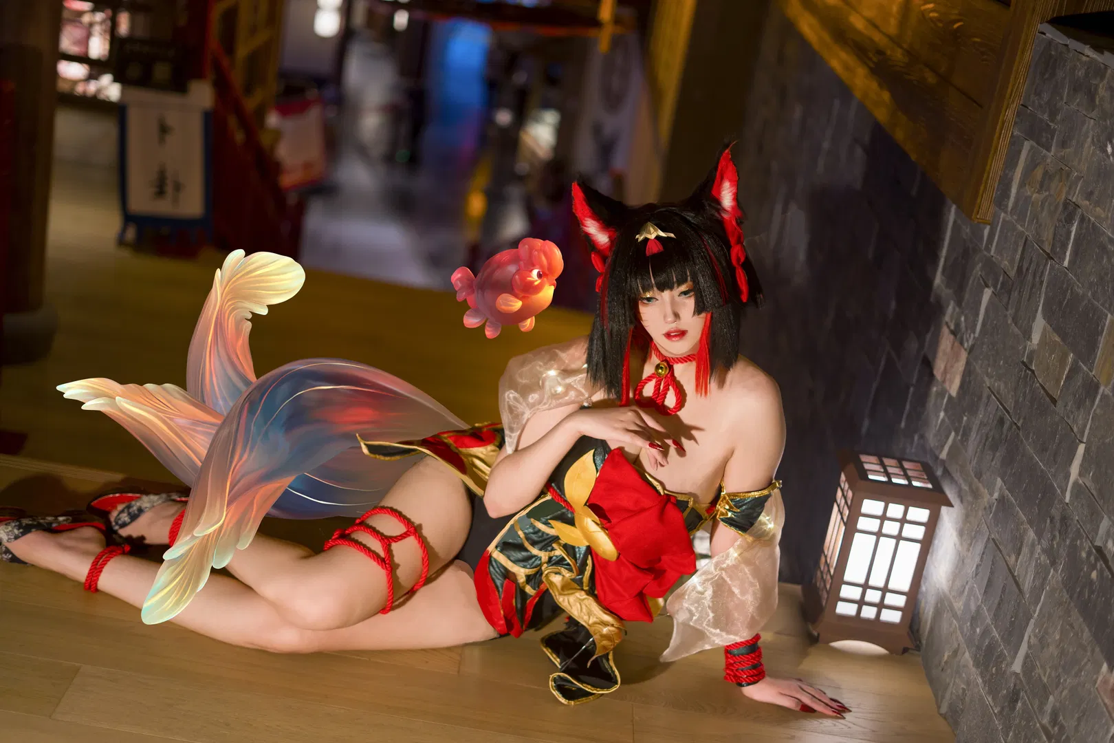 【阿狸cos】英雄联盟灵魂莲华，金鱼枫姬造型自制分享 - 第 2 张