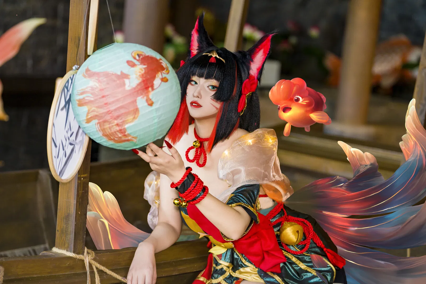 【阿狸cos】英雄联盟灵魂莲华，金鱼枫姬造型自制分享 - 第 4 张