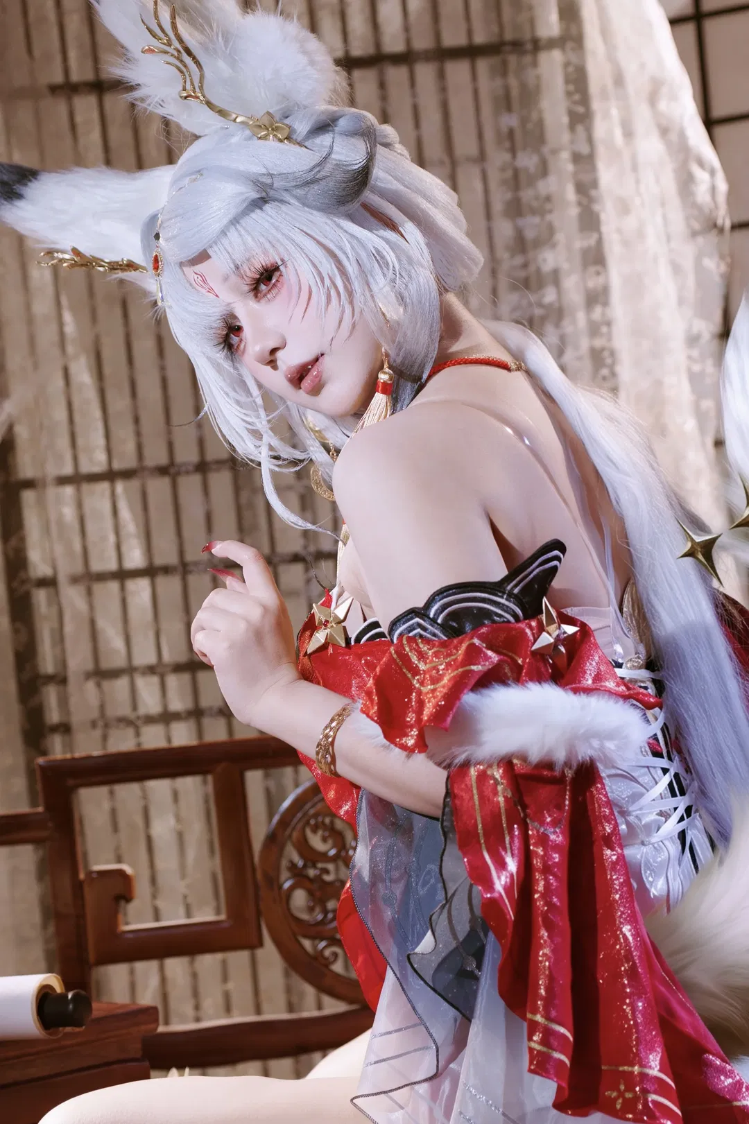 鸣潮心月狐cos，醉在君王怀的狐妖美人 - 第 1 张
