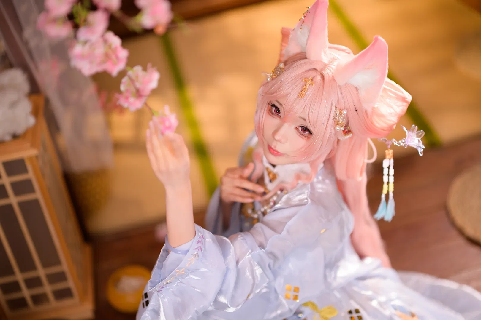 【鸿雪cos】明日方舟鸿雪，樱花树下的春日雅集 - 第 4 张