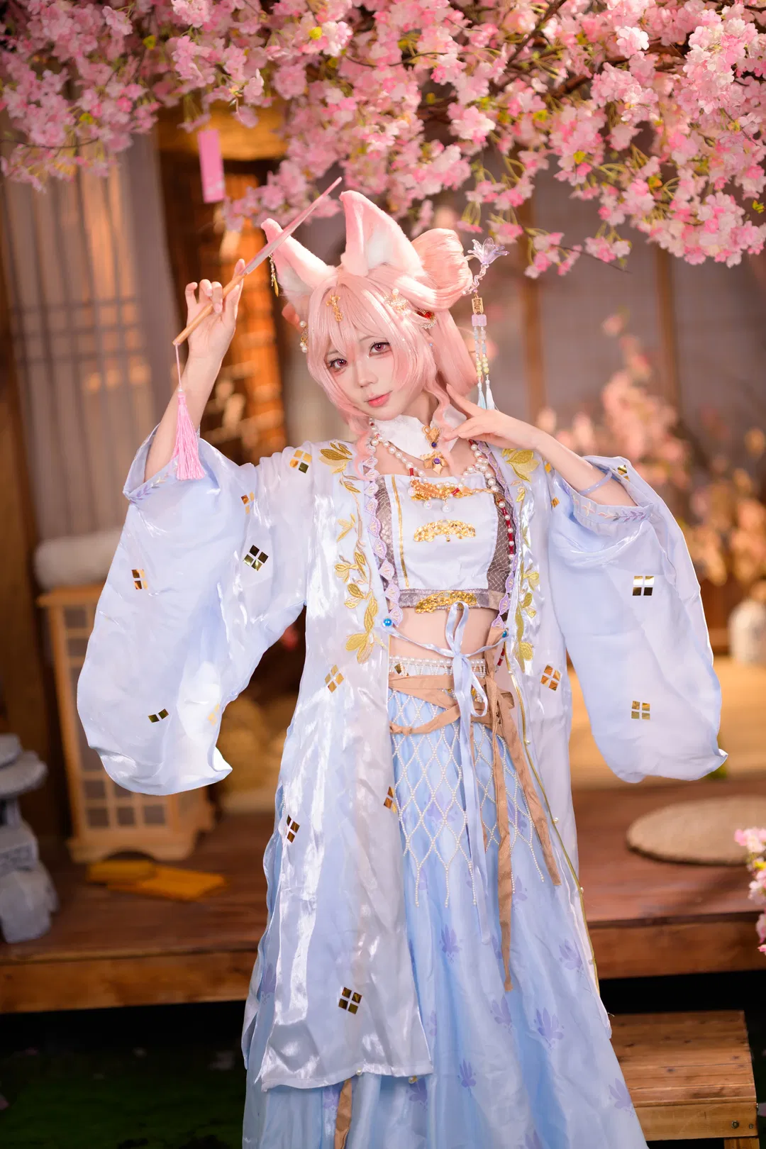 【鸿雪cos】明日方舟鸿雪，樱花树下的春日雅集 - 第 9 张