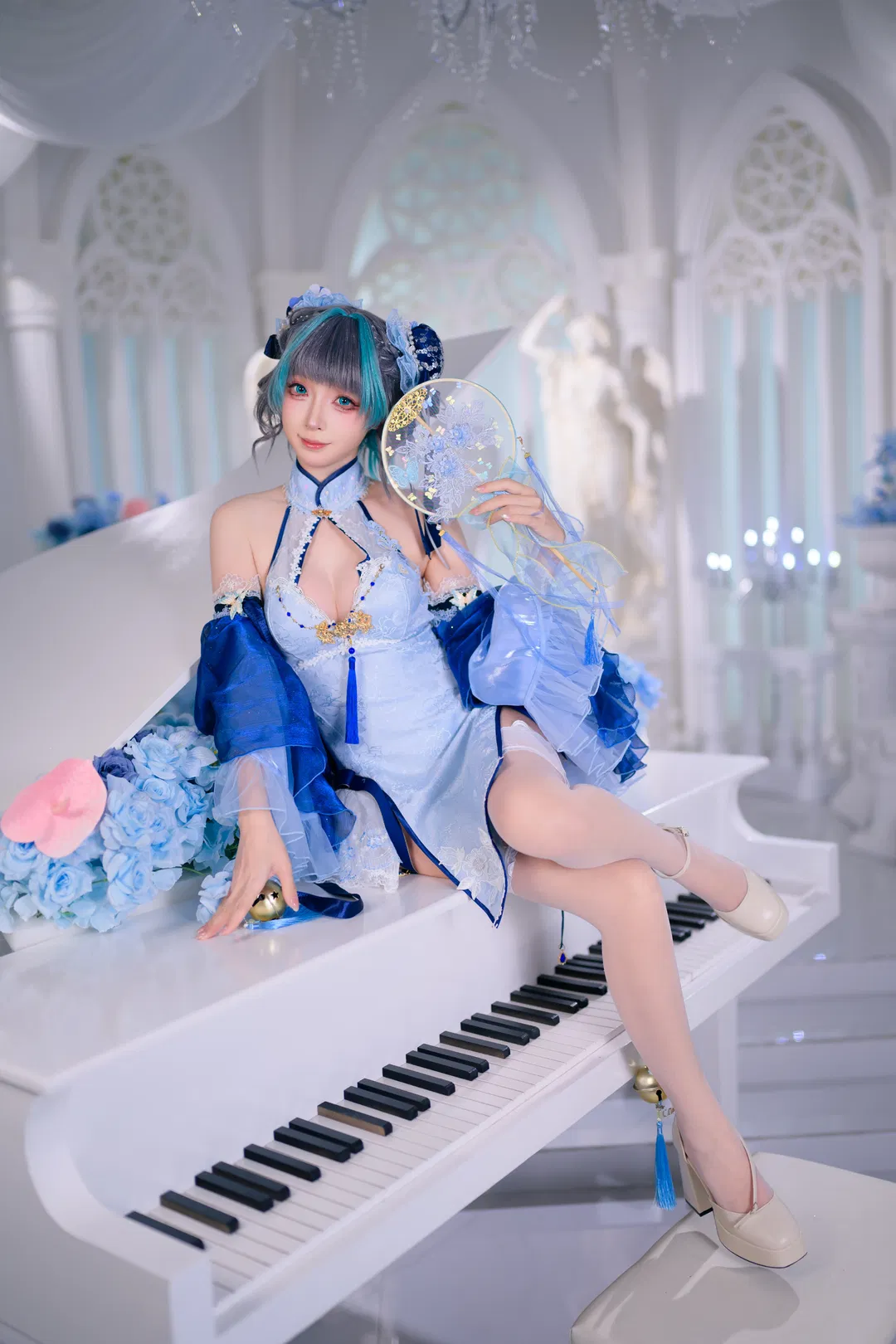 【柴郡cos】碧藍航線柴郡，白鋼琴與藍玫瑰的夢幻邂逅 - 第 6 張