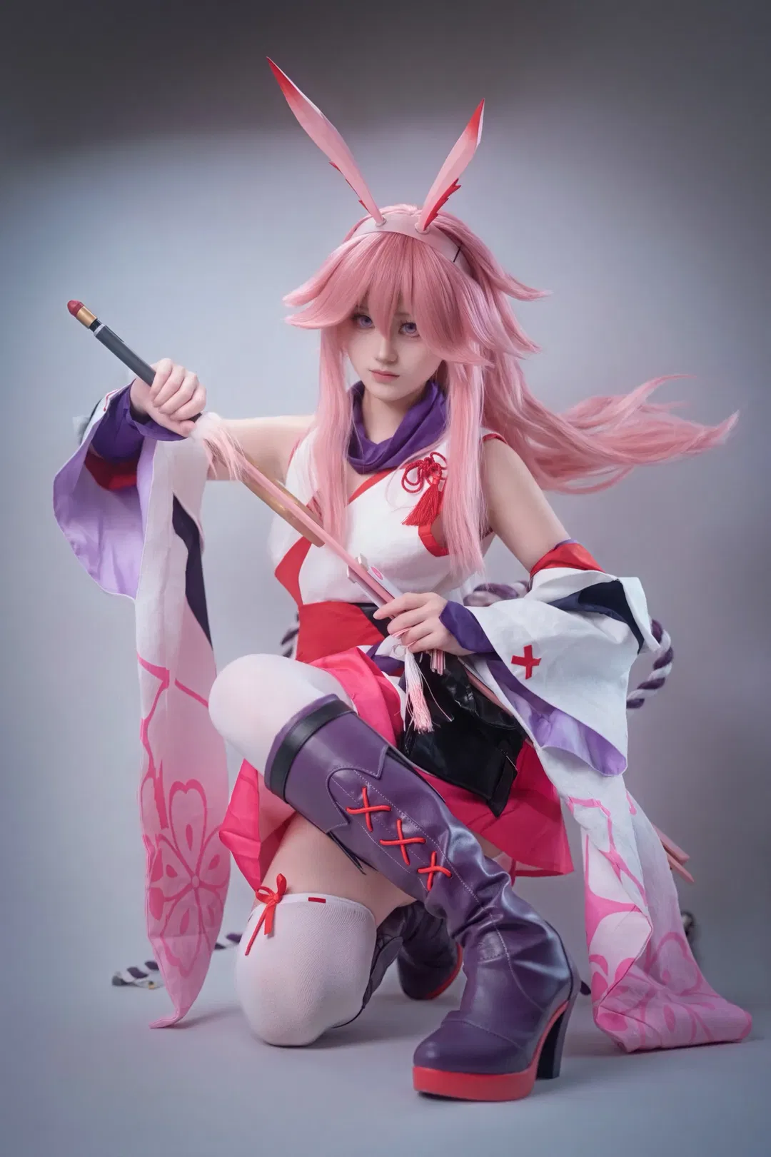 【八重樱cos】崩坏3逆神巫女的白棚拍摄记录 - 第 3 张