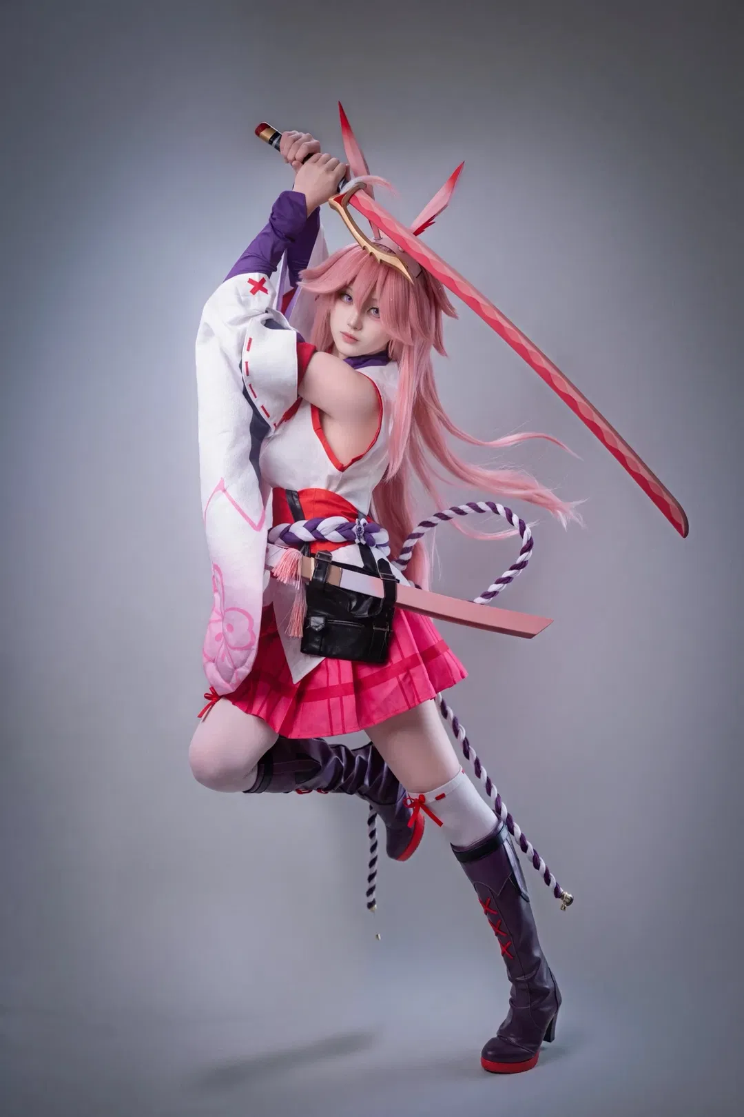 【八重樱cos】崩坏3逆神巫女的白棚拍摄记录 - 第 4 张