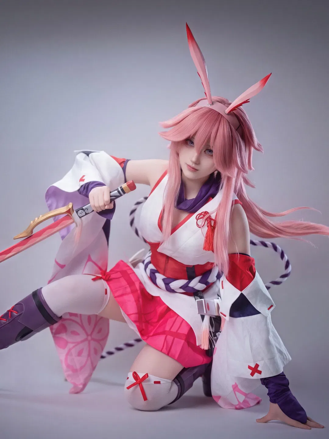 【八重樱cos】崩坏3逆神巫女白棚拍摄记录 - 第 1 张