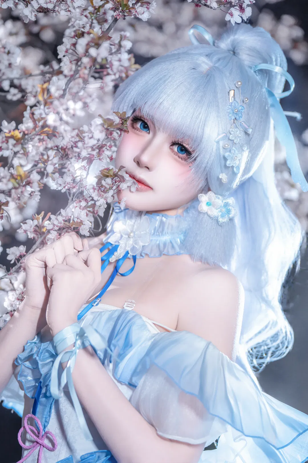 【神里绫华cos】原神樱花树下的白鹭公主 - 第 1 张