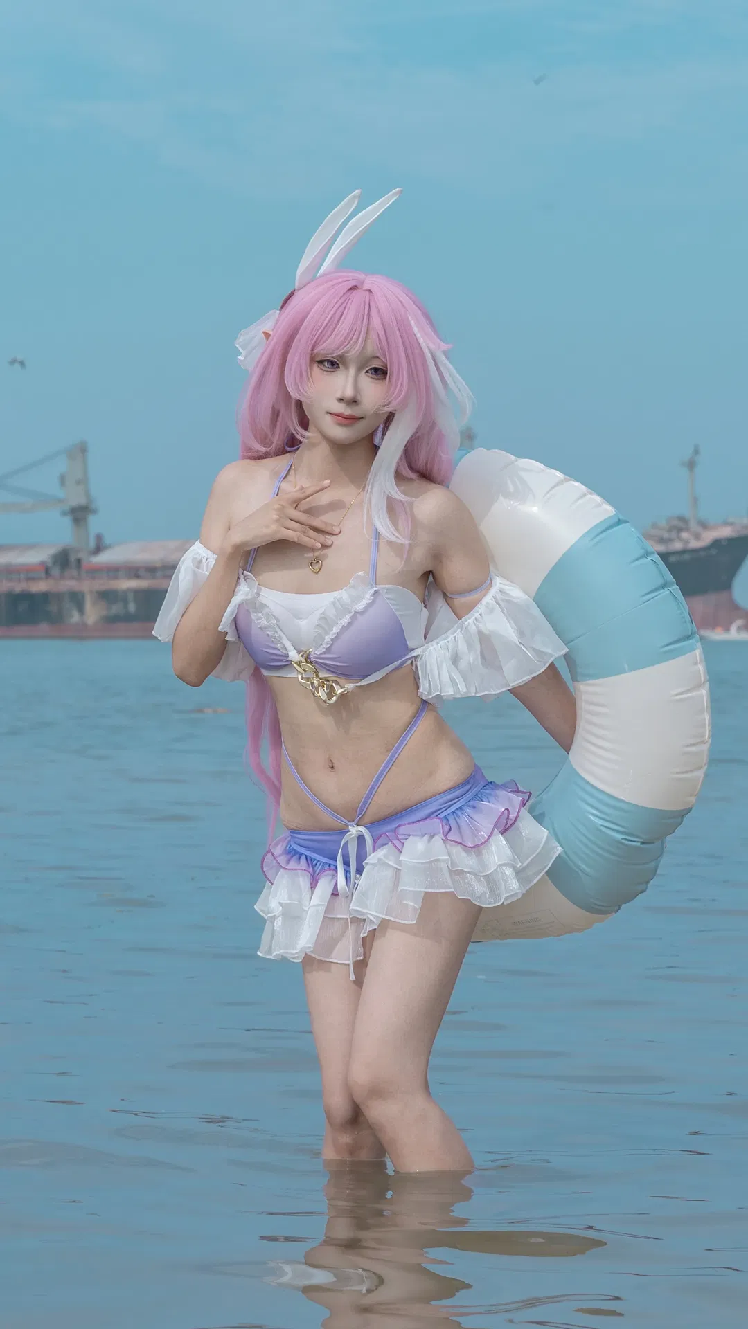 【爱莉希雅cos】海边泳装与粉色长发的夏日拍摄记录 - 第 1 张