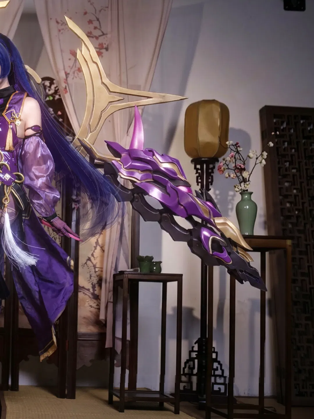 【雷电芽衣cos】崩坏三夜雨春澜的凭栏听雨时刻 - 第 3 张