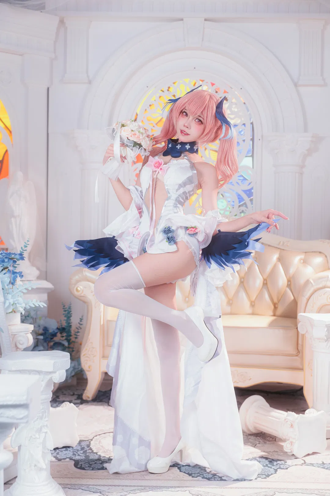 【下江小春cos】蔚藍檔案裡的粉色雙馬尾小惡魔 - 第 4 張