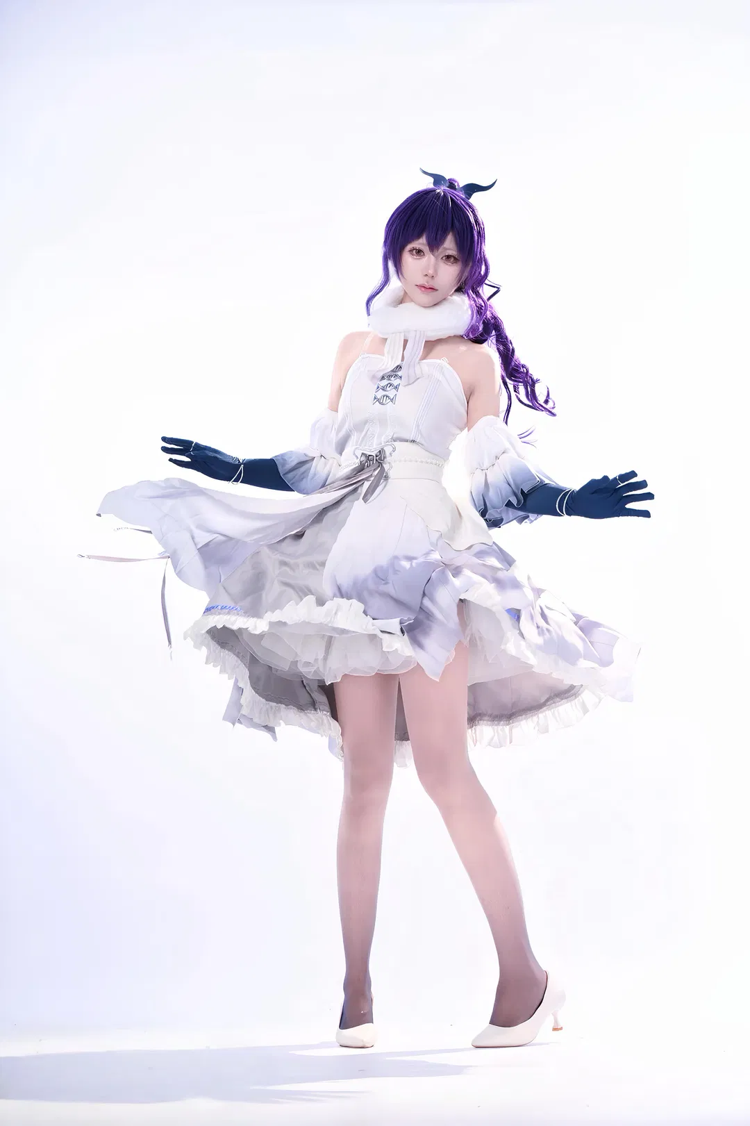 【朝比奈真冬cos】世界计划 纯白背景下的冷感记录 - 第 1 张