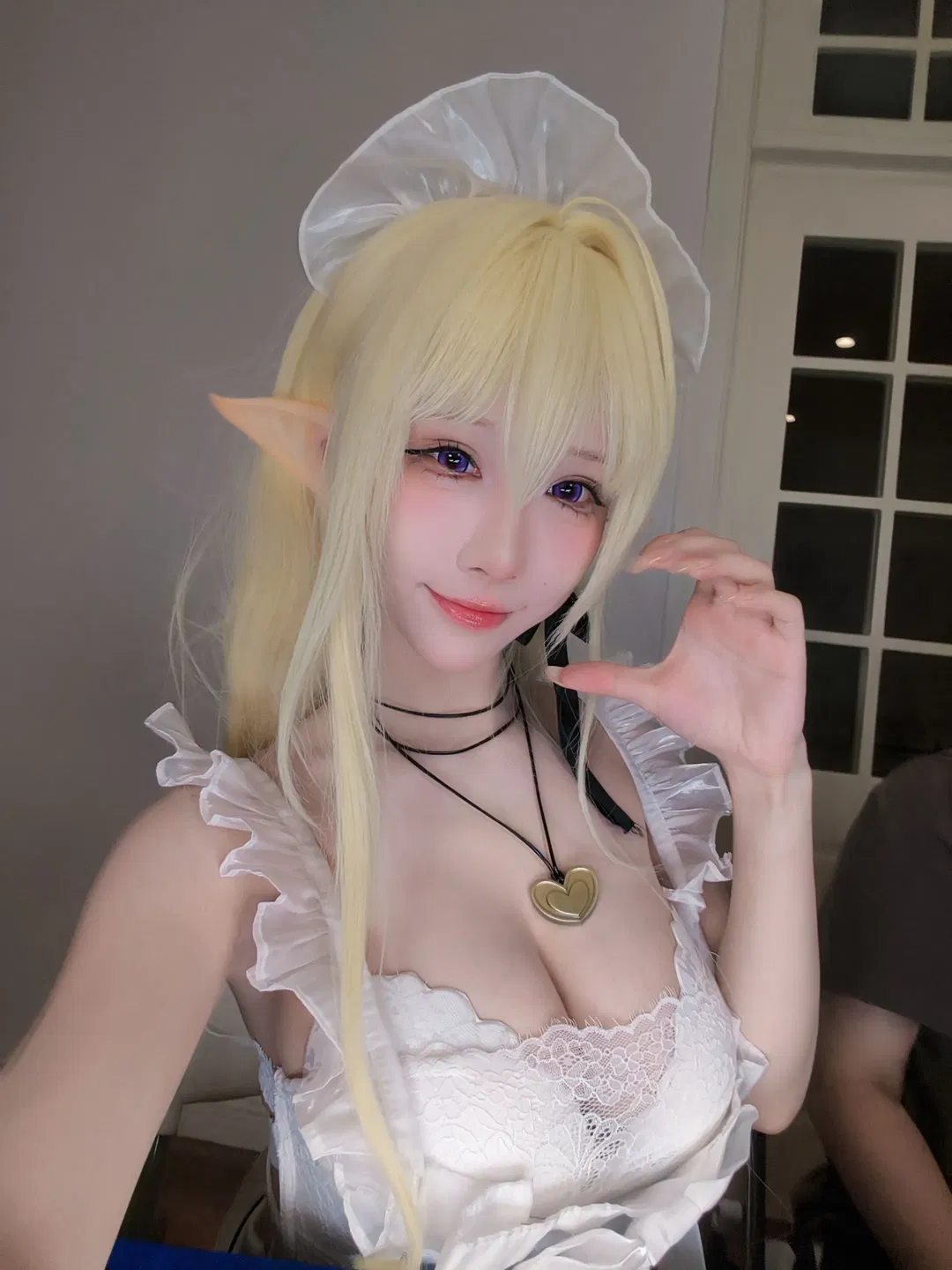 碧蓝航线金发精灵女仆装扮自拍分享 - 第 4 张