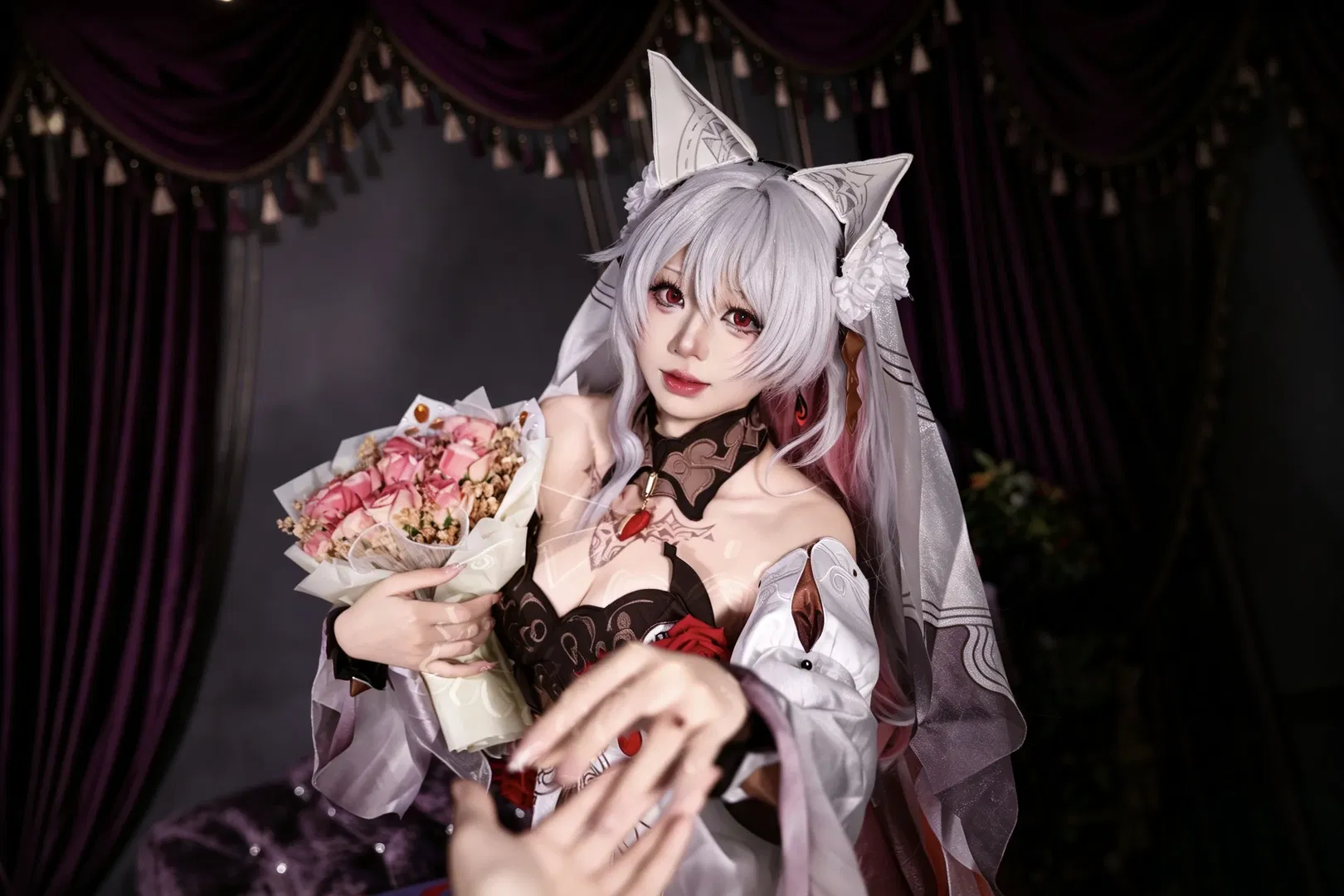 【大月下cos】崩坏3十周年花嫁造型记录 - 第 3 张