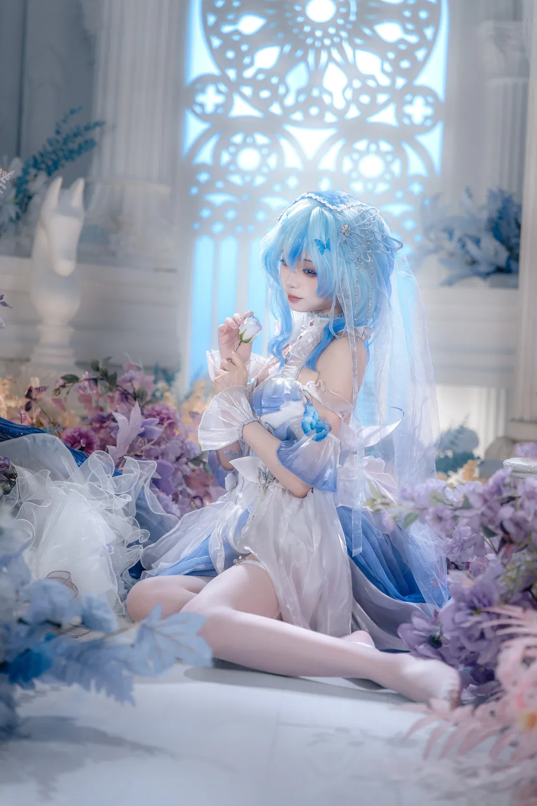 【守岸人cos】鳴潮花嫁，一夢入花間白紗落下 - 第 1 張