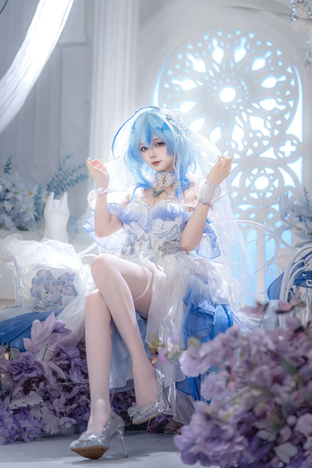 【守岸人cos】鳴潮花嫁，一夢入花間白紗落下 - 第 5 張