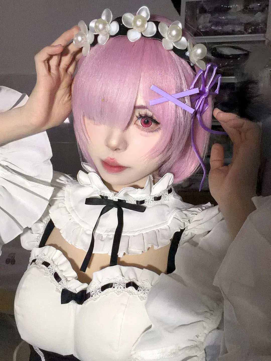 【拉姆cos】從零開始的異世界 粉色短髮與蕾絲女僕裝的還原日常 - 第 3 張