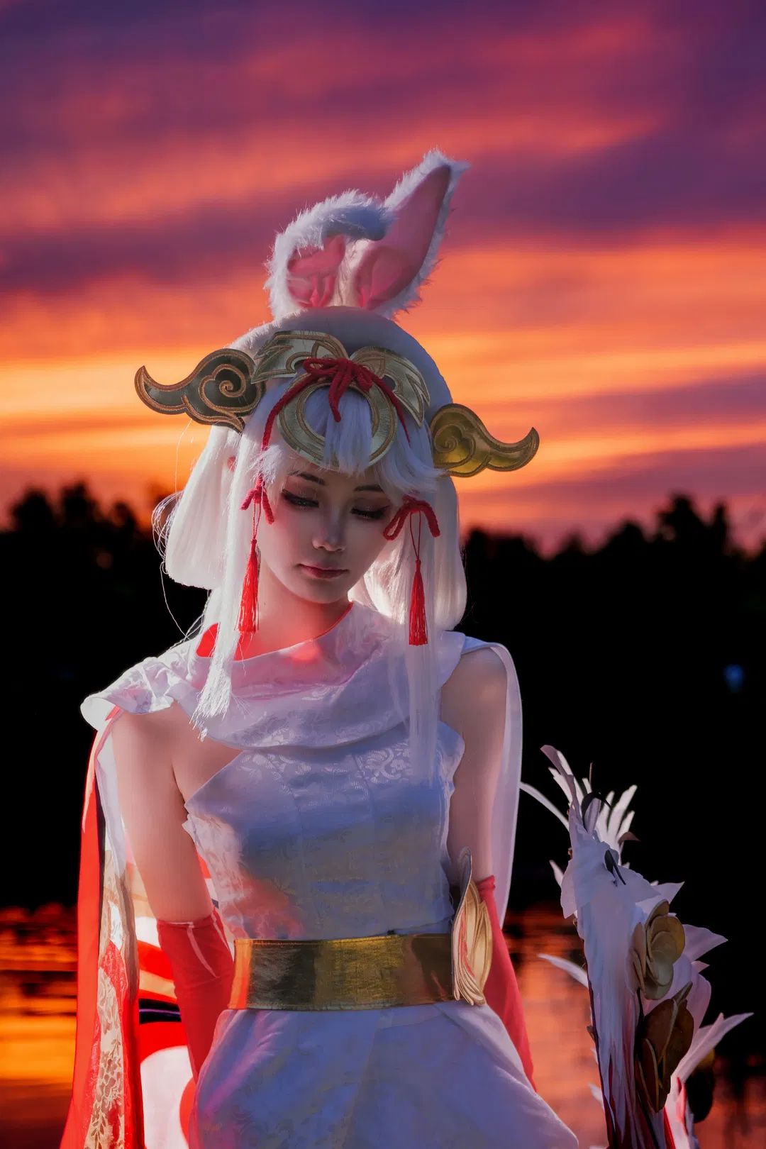 【公孙离cos】当火烧云遇上祈雪灵祝，夕阳水畔的惊鸿一瞥 - 第 2 张