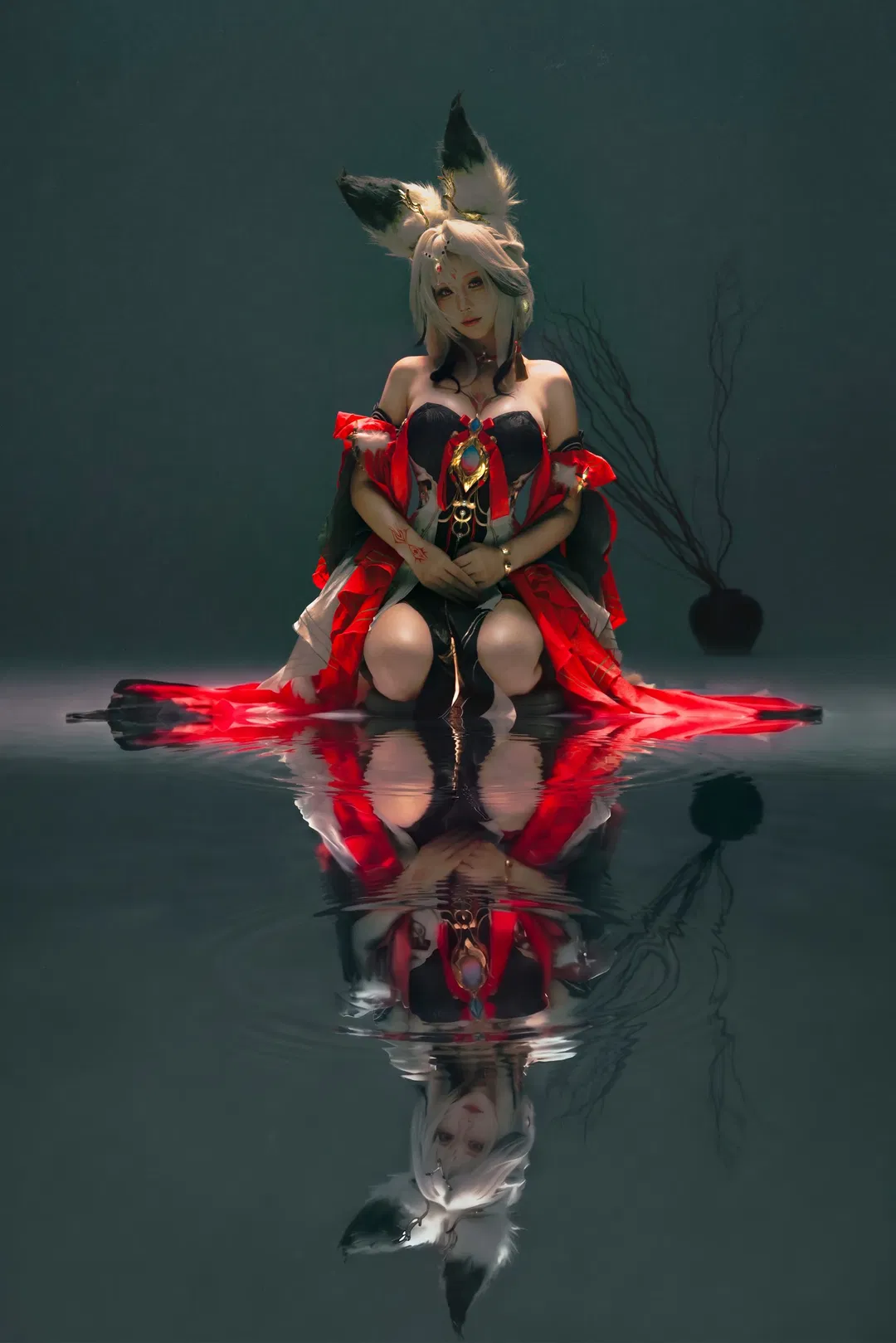 【心月狐cos】鳴潮水影紅妝，靜謐氛圍拉滿的狐系大妖 - 第 1 張