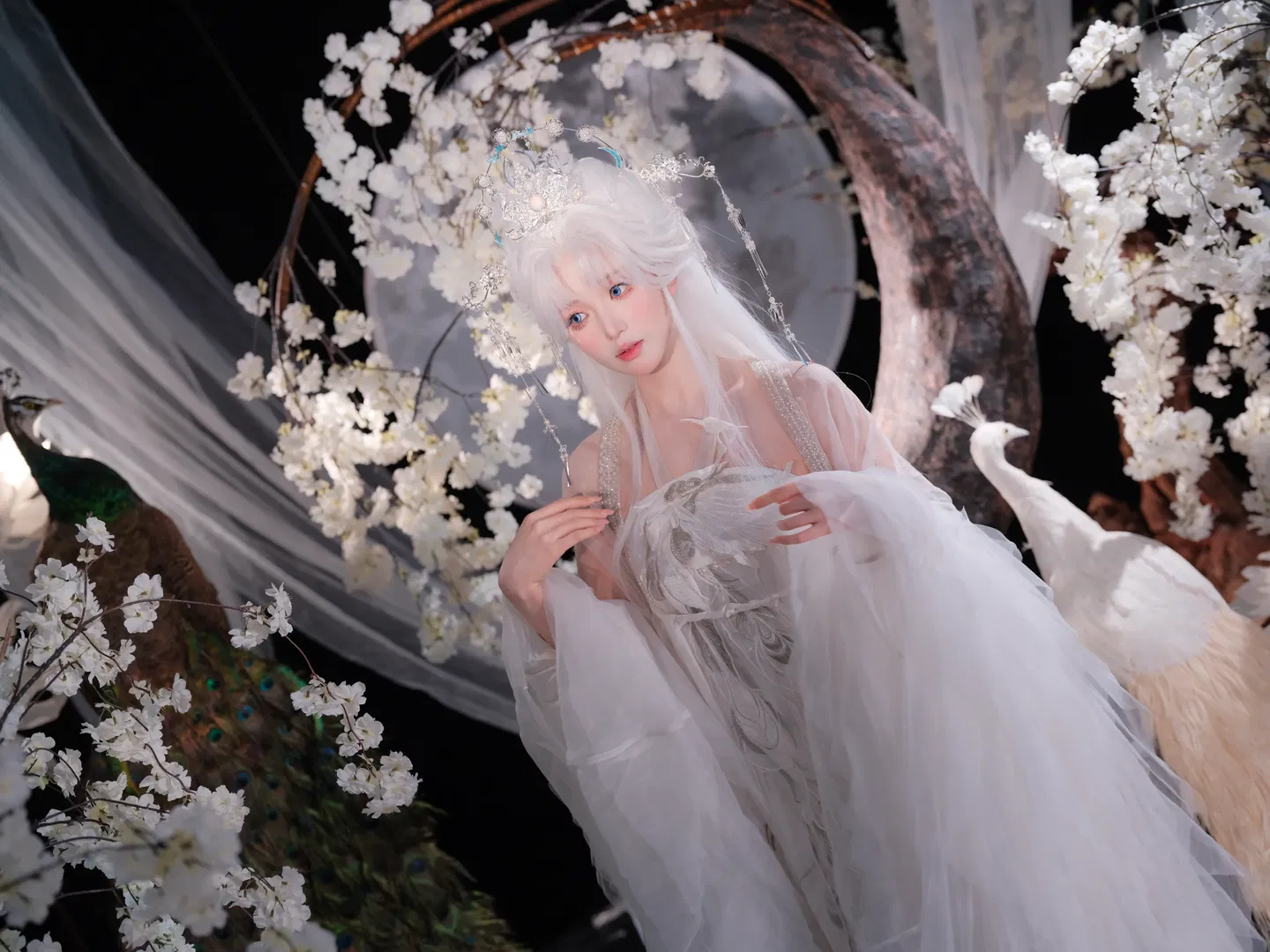 【孔雀明王cos】化身白羽神鸟，记录一次灵动的古风摄影 - 第 5 张