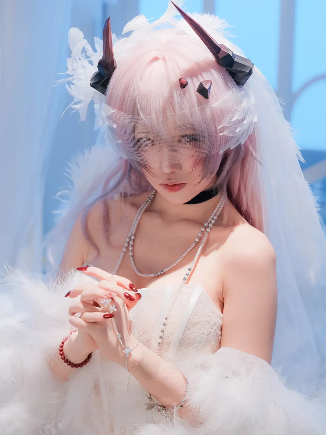 【特蕾西娅cos】明日方舟纯白羽翼婚纱造型 - 第 4 张
