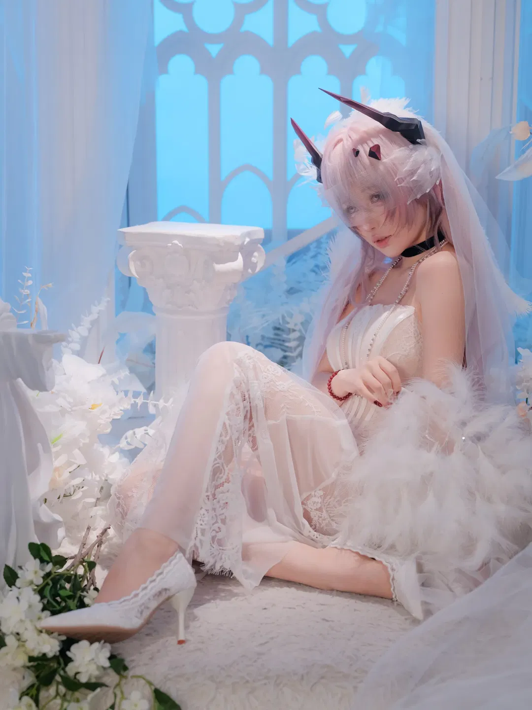 【特蕾西娅cos】明日方舟纯白羽翼婚纱造型 - 第 5 张