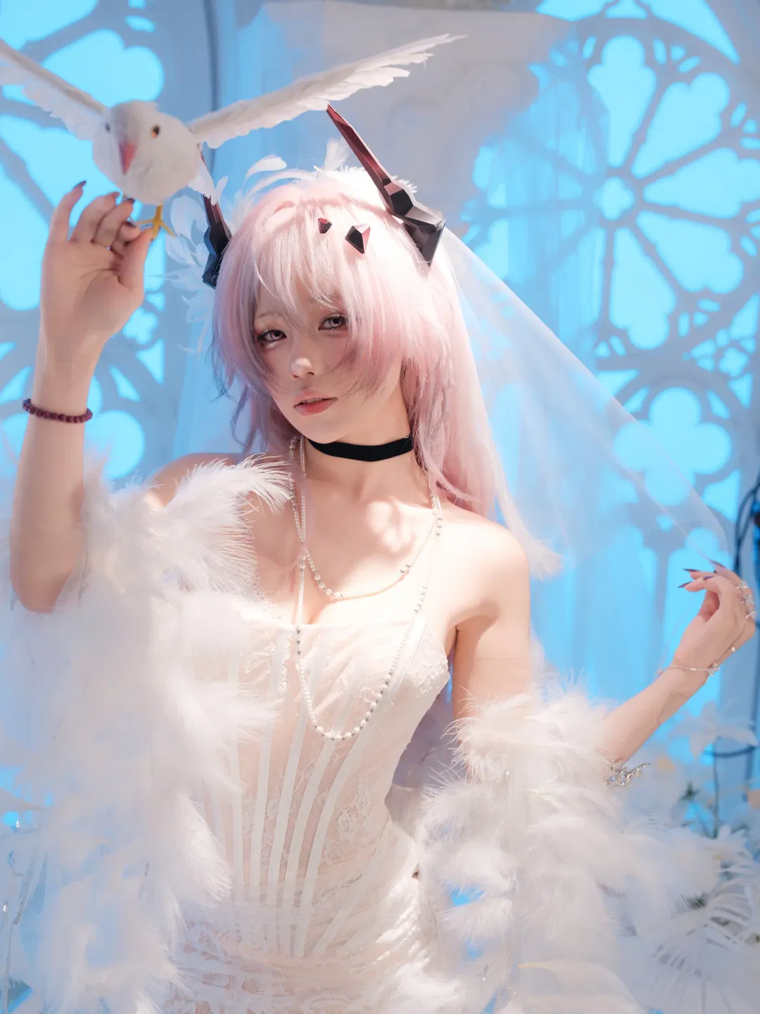 【特蕾西娅cos】明日方舟纯白羽翼婚纱造型 - 第 7 张