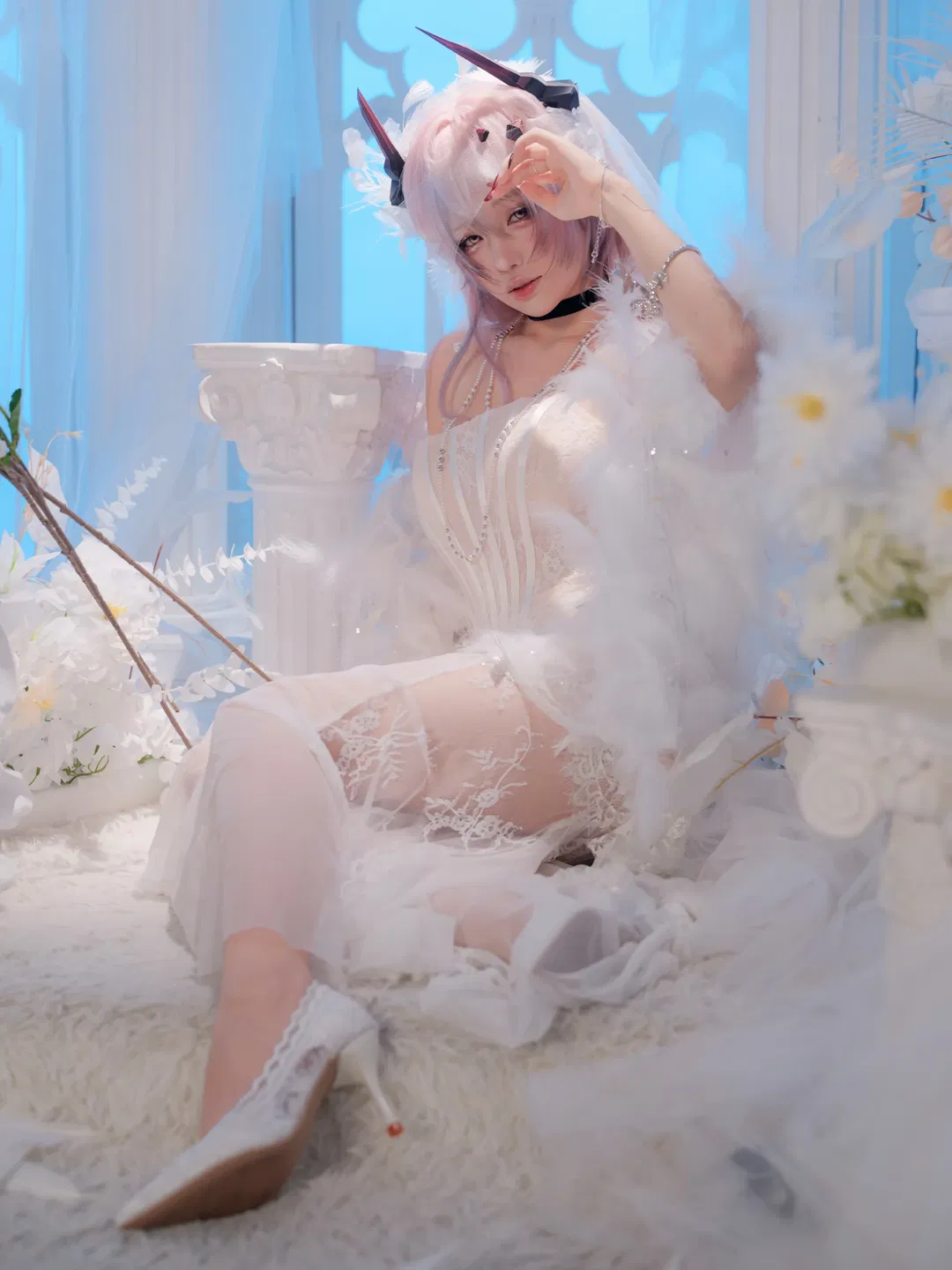 【特蕾西娅cos】明日方舟里的纯白与反差 - 第 4 张