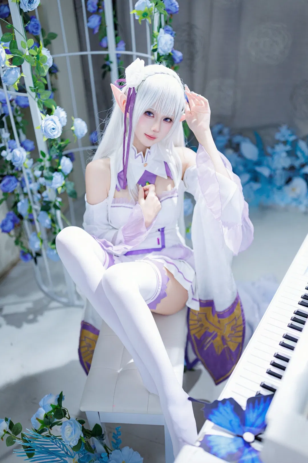 【E.M.T cos】Re0 银发精灵的蓝白花海 - 第 1 张