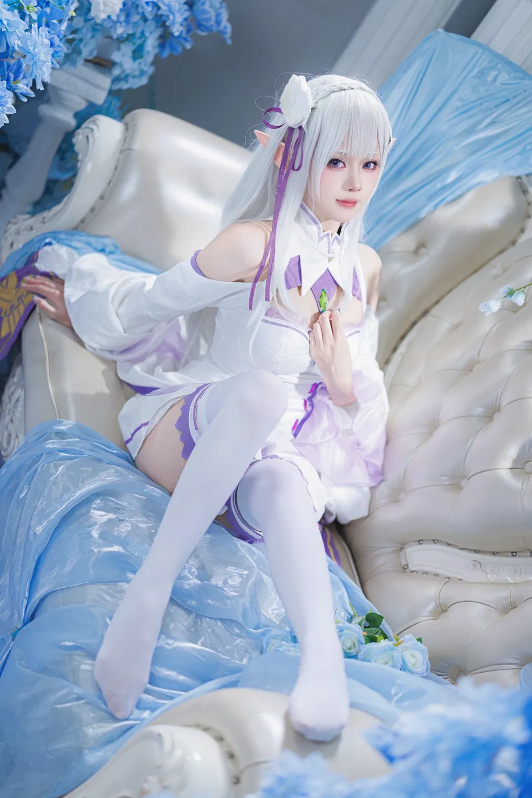 【E.M.T cos】Re0 银发精灵的蓝白花海 - 第 2 张