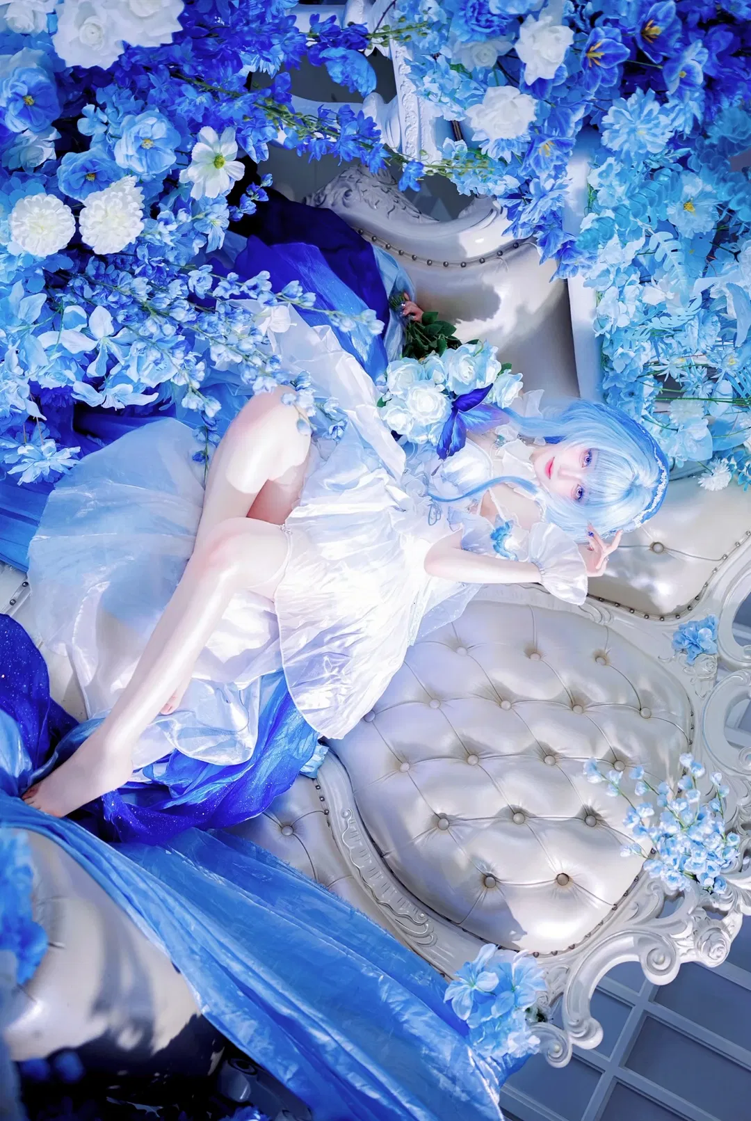 【守岸人cos】鸣潮守岸人花海蓝纱氛围感正片 - 第 2 张