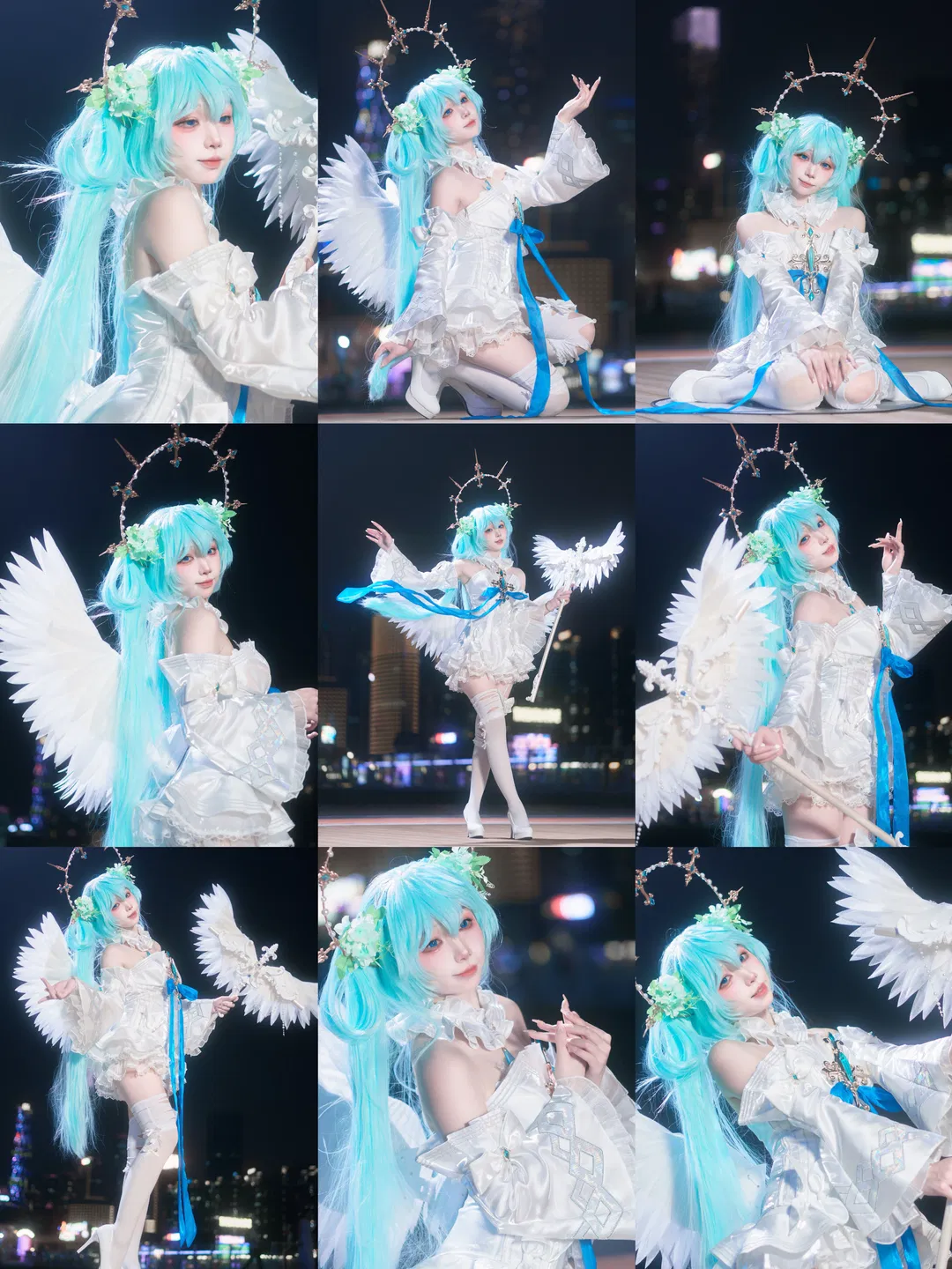 【初音未来cos】天使造型夜景正片拍摄存档 - 第 1 张
