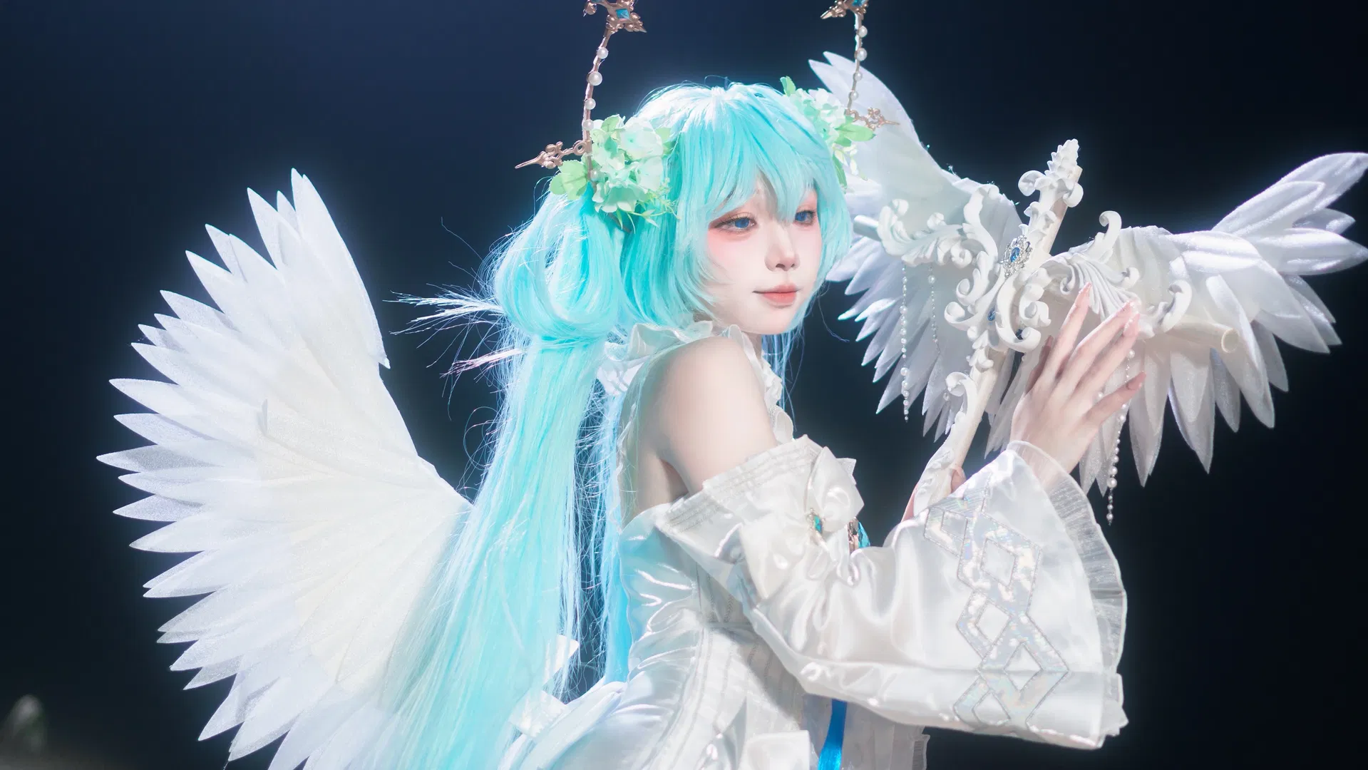 【初音未来cos】天使造型夜景正片拍摄存档 - 第 2 张