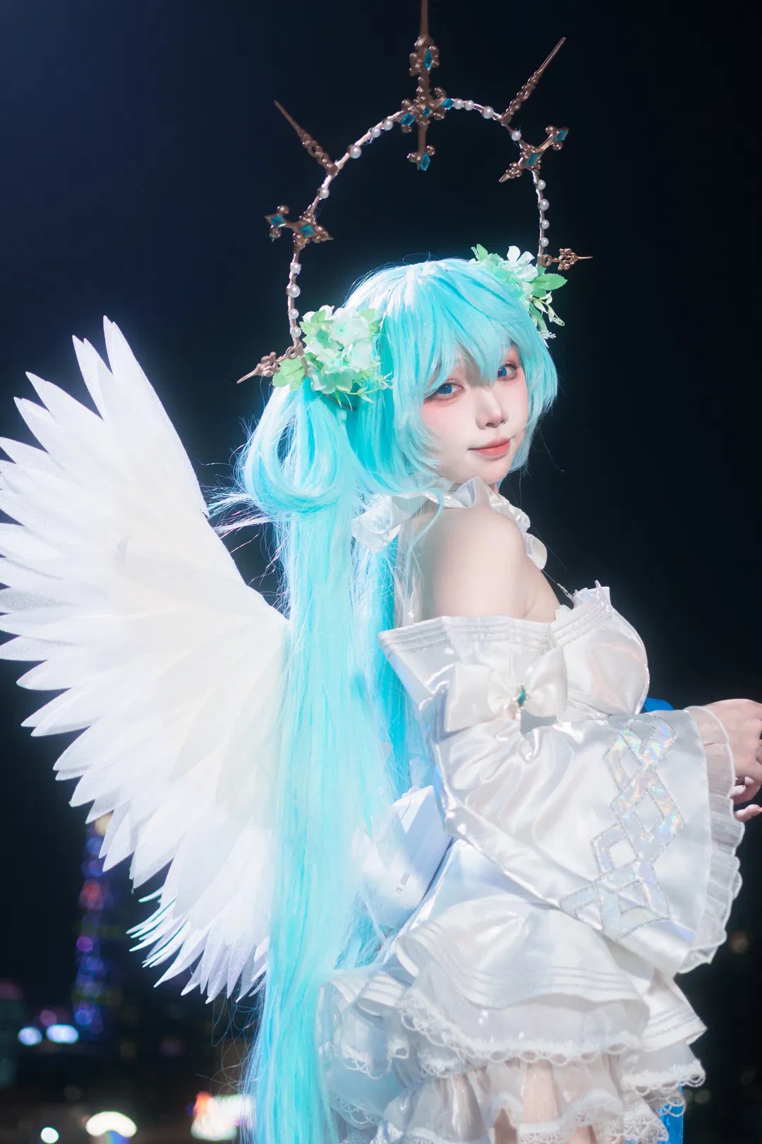 【初音未来cos】天使造型夜景正片拍摄存档 - 第 4 张