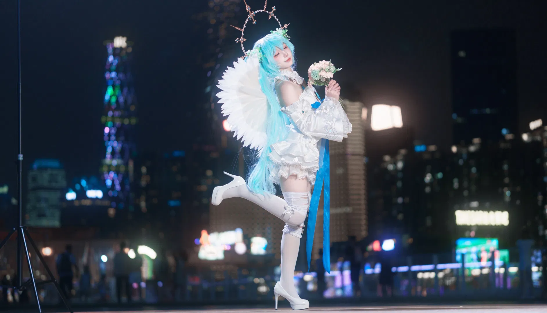 【初音未來cos】天使造型夜景正片拍攝存檔