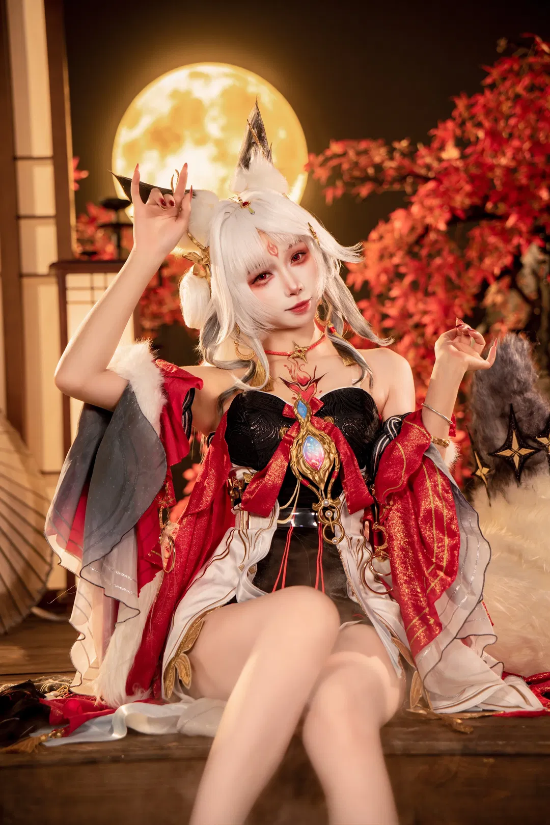 【心月狐cos】鸣潮和风月夜下的狐妖姿态与拍照分享 - 第 2 张