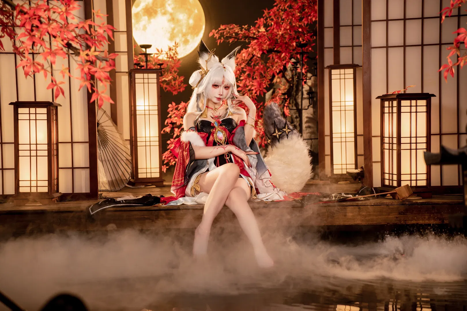 【心月狐cos】鸣潮和风月夜下的狐妖姿态与拍照分享 - 第 4 张