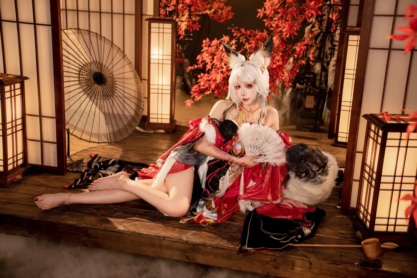 【心月狐cos】鸣潮和风月夜下的狐妖姿态与拍照分享 - 第 8 张
