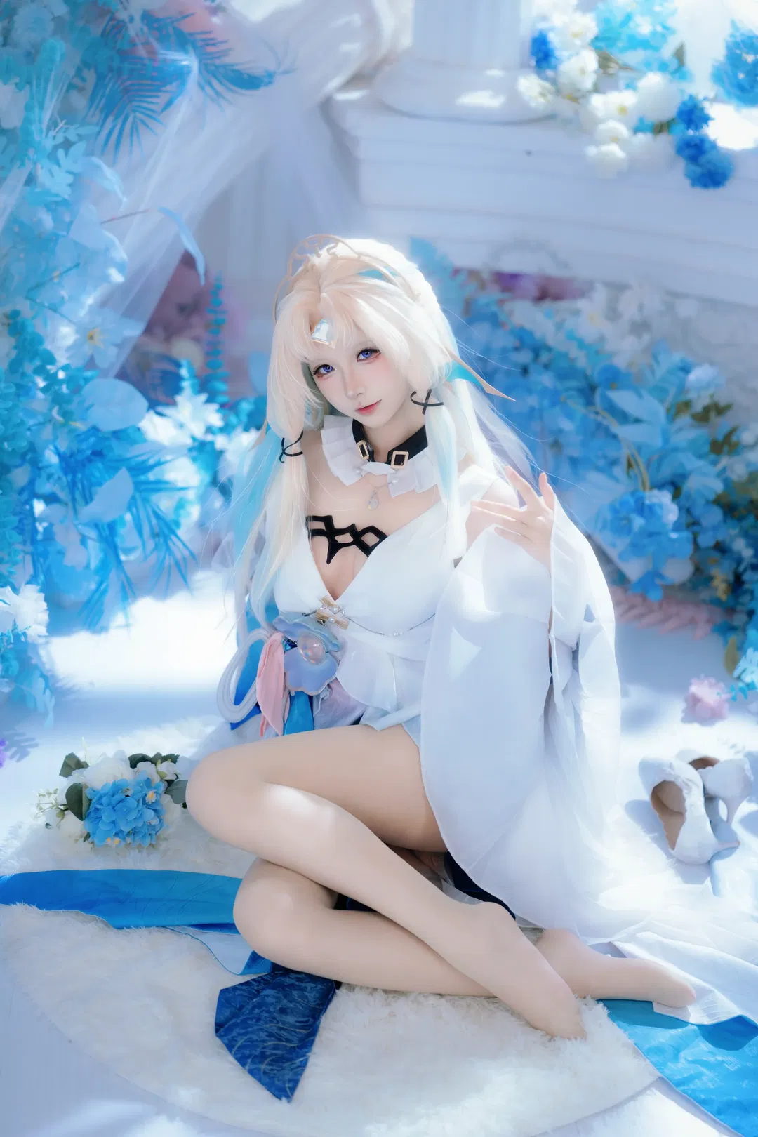 【真珠cos】崩坏星穹铁道 蓝白花海里的清冷圣洁感 - 第 1 张