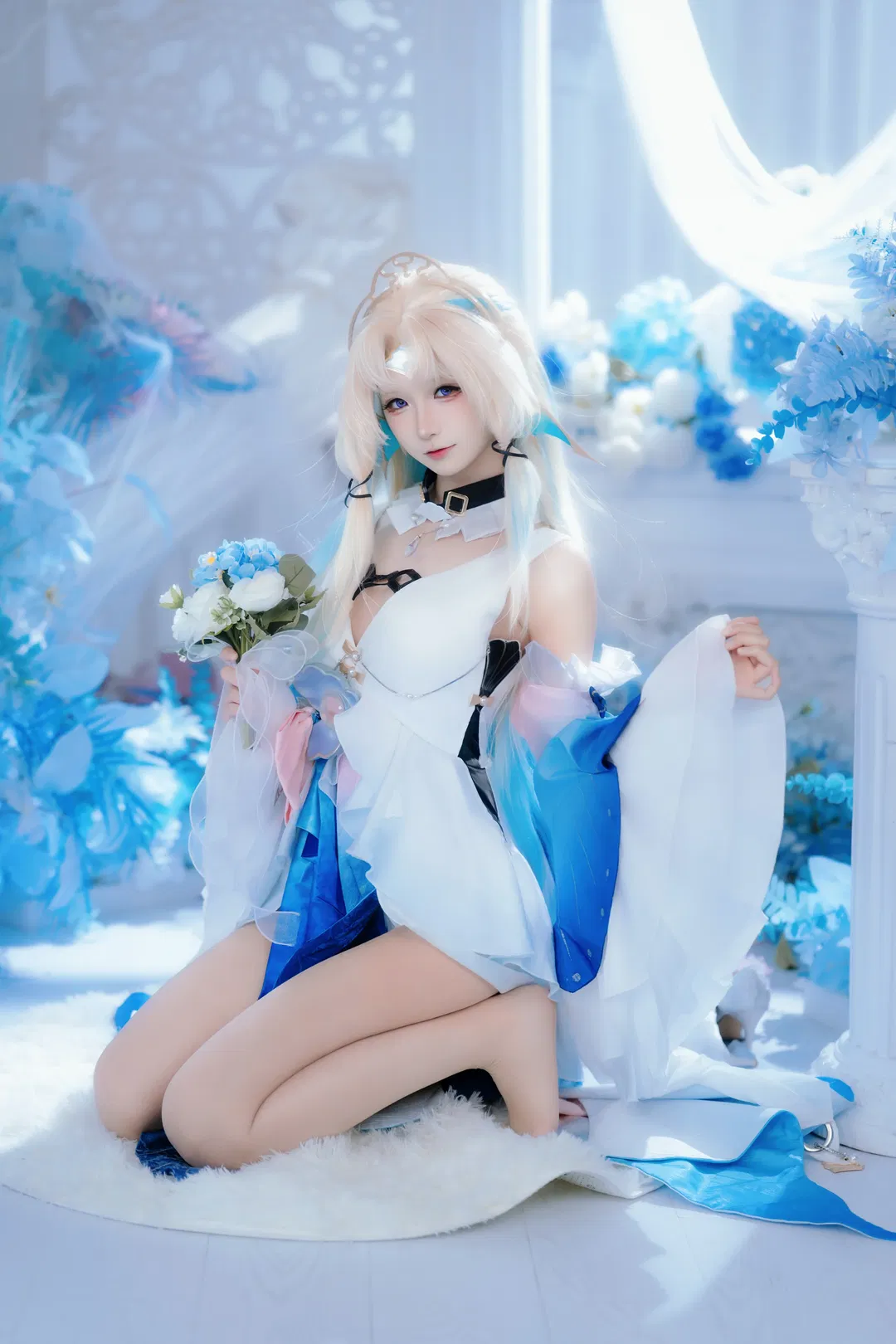 【真珠cos】崩坏星穹铁道 蓝白花海里的清冷圣洁感 - 第 2 张