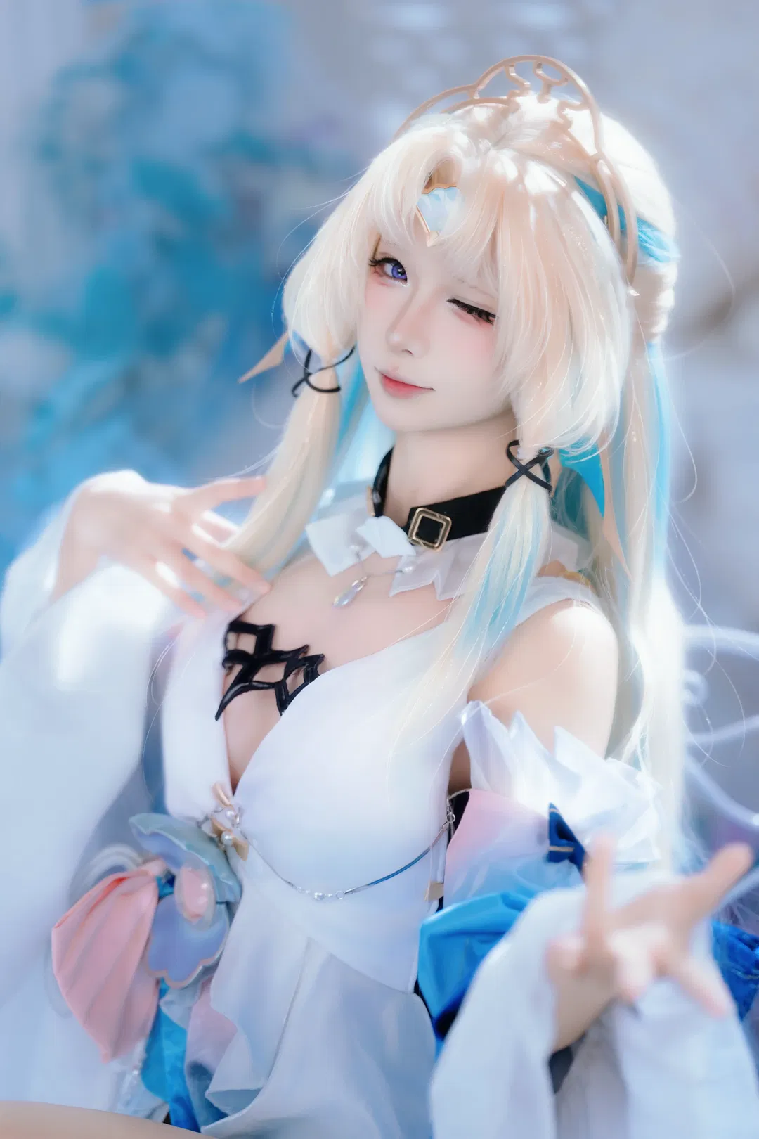 【真珠cos】崩坏星穹铁道 蓝白花海里的清冷圣洁感 - 第 3 张