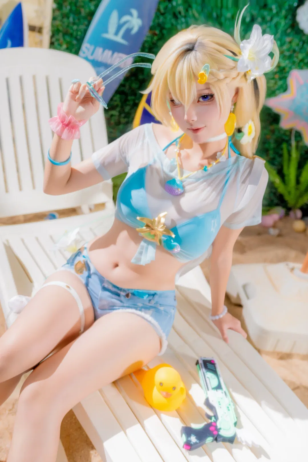 【琳奈cos】鸣潮夏日海滩的清凉打开方式 - 第 1 张