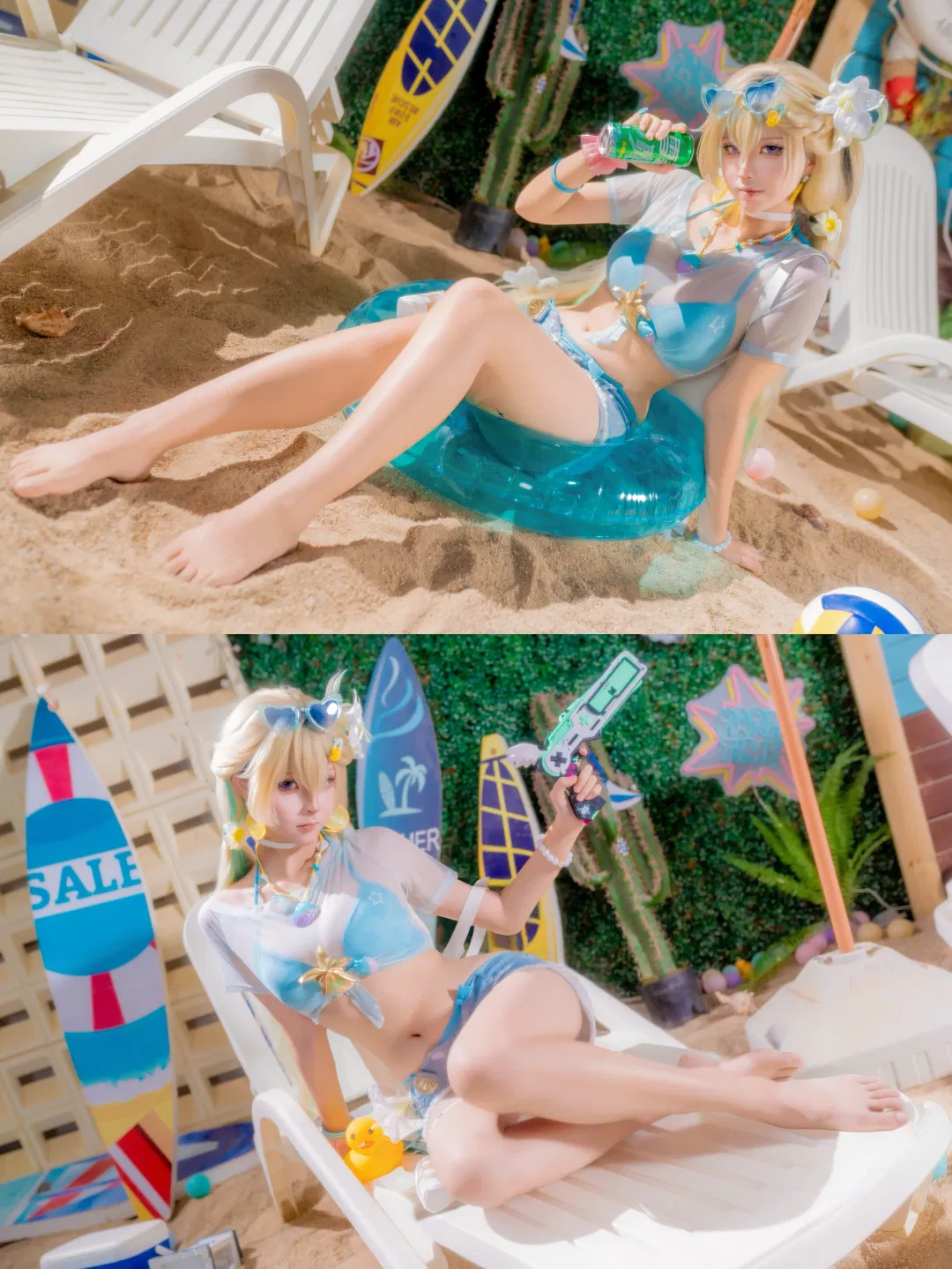 【琳奈cos】鸣潮夏日海滩的清凉打开方式 - 第 5 张