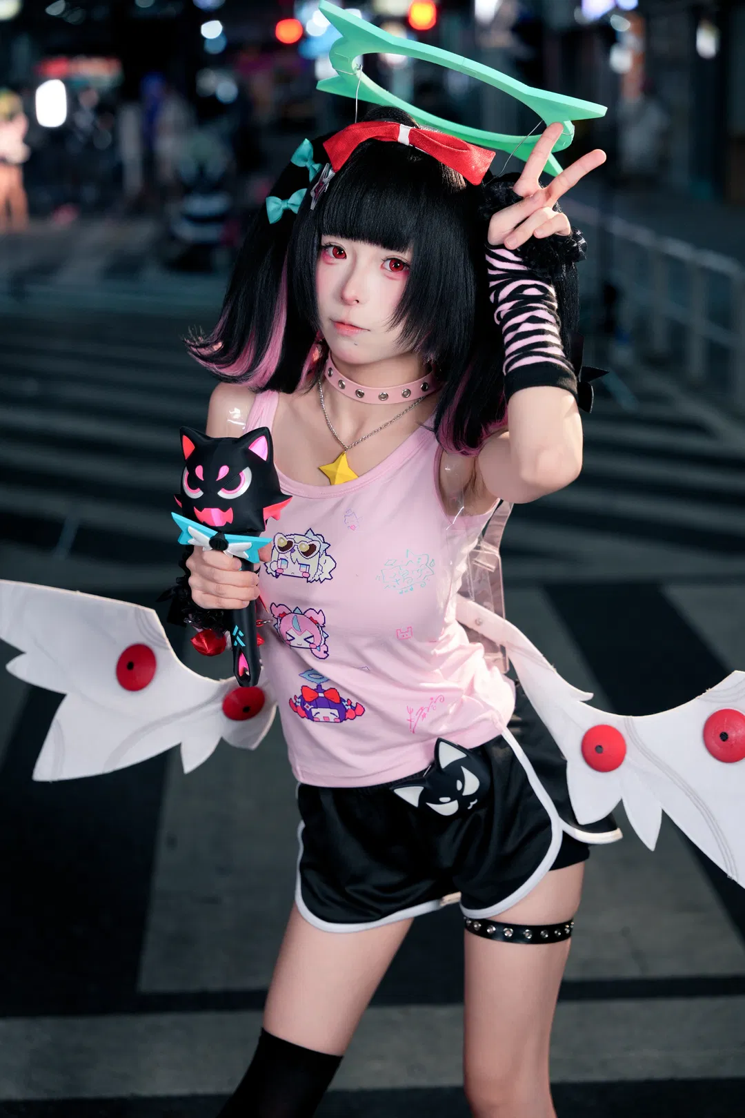 【南宮羽cos】絕區零街頭穿搭，粉色小背心暗黑與甜美混搭 - 第 5 張