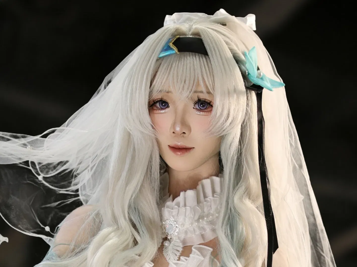 【流萤cos】崩坏星穹铁道 纯白花嫁与白丝细节 - 第 1 张