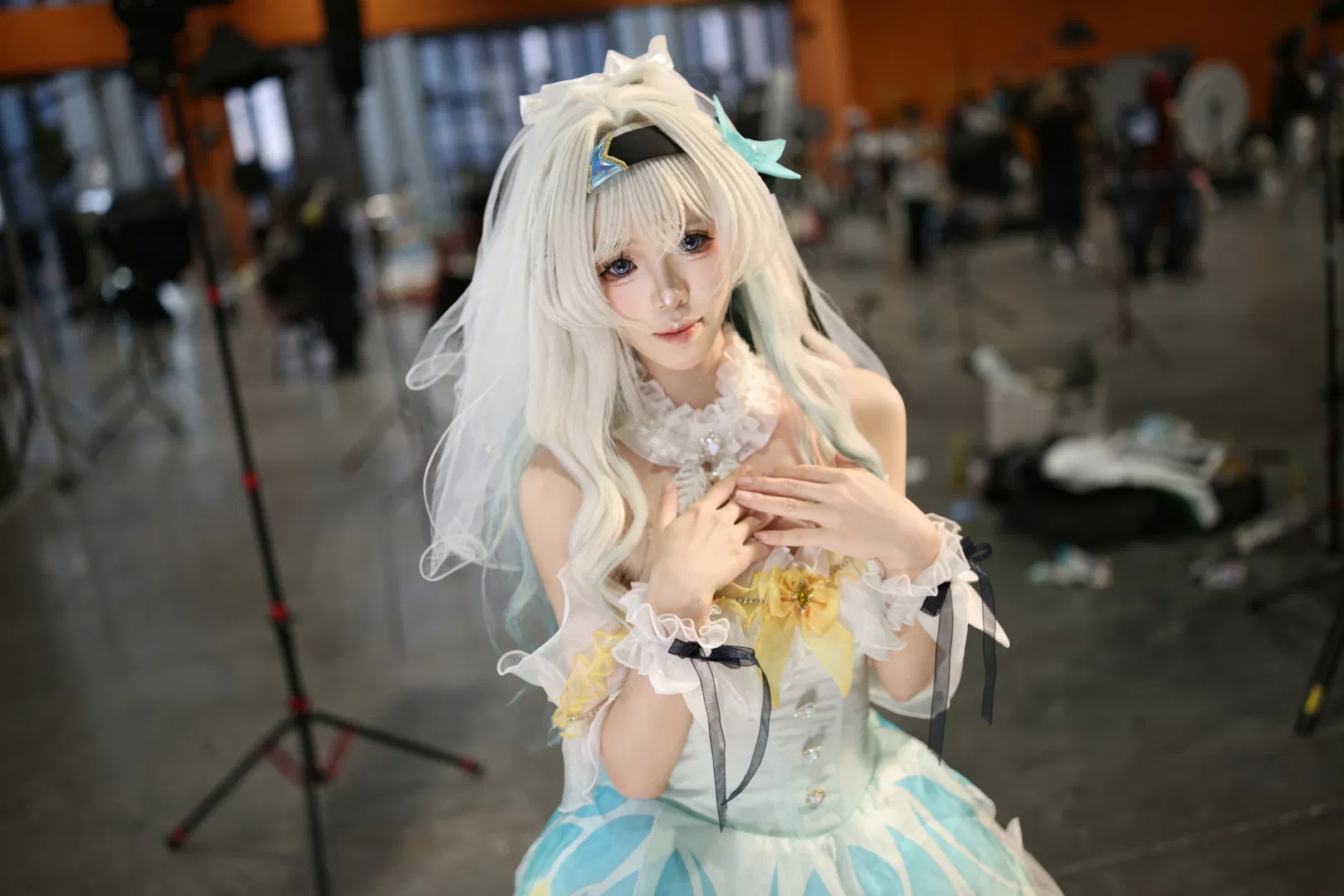 【流萤cos】崩坏星穹铁道 纯白花嫁与白丝细节 - 第 3 张