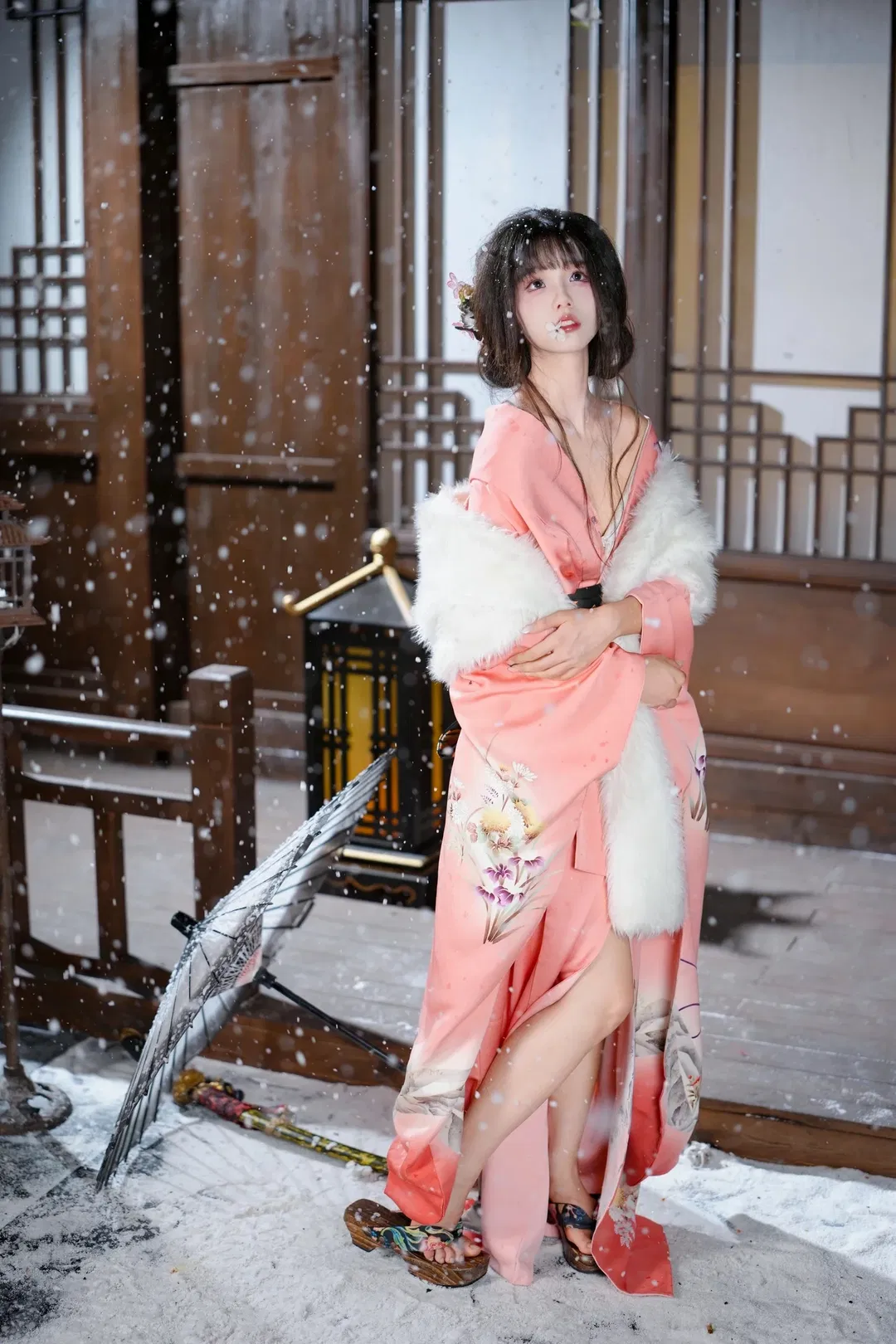 粉衣木屐雪中獨行，這套和風古裝寫真的清冷感拉滿 - 第 6 張