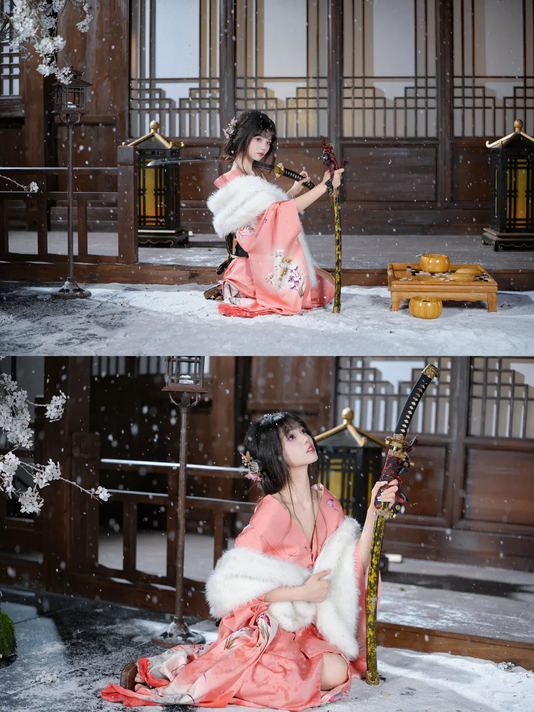 粉衣木屐雪中獨行，這套和風古裝寫真的清冷感拉滿 - 第 9 張